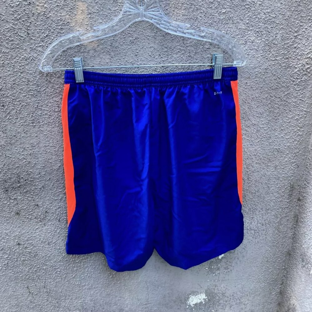 Blue and Orange Nike Medium Dry Fit Athletic Shorts